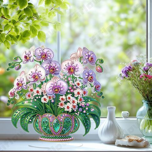 Eiflow Tabletop Diamond Art Painting Kit Cat, 9.4x9.6inch Stand Up Gem Painting Craft Kit for Adults, DIY Acrylic Special Diamonds Painting Desktop Placement Ornament Box Kit in Kuwait