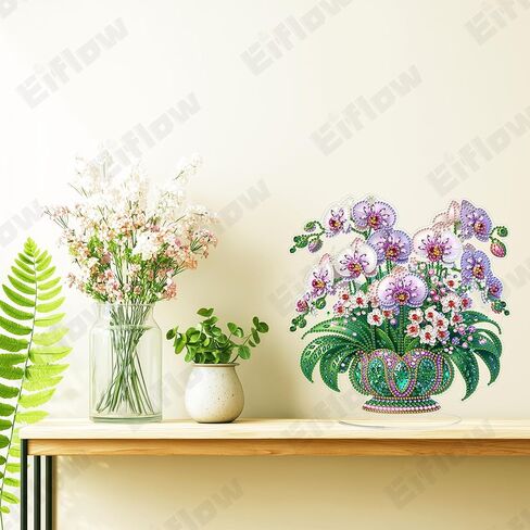 Eiflow Tabletop Diamond Art Painting Kit Cat, 9.4x9.6inch Stand Up Gem Painting Craft Kit for Adults, DIY Acrylic Special Diamonds Painting Desktop Placement Ornament Box Kit in Kuwait