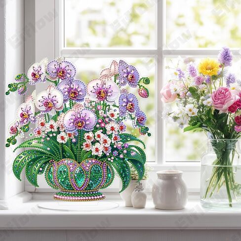 Eiflow Tabletop Diamond Art Painting Kit Cat, 9.4x9.6inch Stand Up Gem Painting Craft Kit for Adults, DIY Acrylic Special Diamonds Painting Desktop Placement Ornament Box Kit in Kuwait