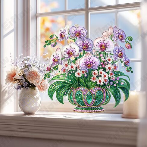 Eiflow Tabletop Diamond Art Painting Kit Cat, 9.4x9.6inch Stand Up Gem Painting Craft Kit for Adults, DIY Acrylic Special Diamonds Painting Desktop Placement Ornament Box Kit in Kuwait