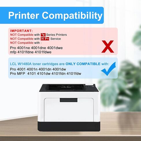 LCL 148A خرطوشة الحبر الأسود مع استبدال الرقائق لـ HP 148A W1480A 148X W1480X لـ HP LASERJET PRO 4001 4001N 4001DN 4001DW MFP 4101 4101FDN 4101FDW PRINTER (1 pack) in Saudi Arabia