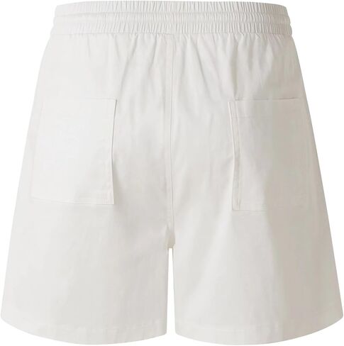 شورت نسائي كاجوال من Vcansion بخصر مطاطي مريح مصنوع من القطن مع جيوب in Kuwait