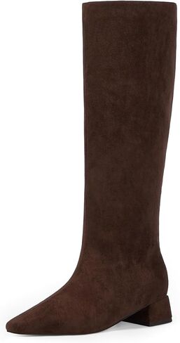 Modatope Knee High Boots for Women Square Toe Chunky Heel Long Tall Fall Boots for Women in Kuwait