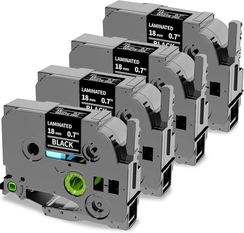 3.5mm Label Maker Tape Replacement for Brother TZE-N201 P-Touch Label Tape TZe TZ Ptouch Narrow Tape 1/8" Non-Laminated TZEN201 for PTD210BP PTH110BP PT-D220 D210 H110 1280 Label Maker Refills 4-Pack in Kuwait