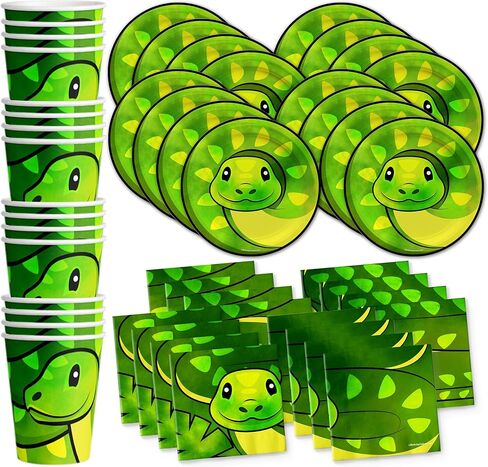 Lizard Birthday Party Supplies Set Plates Napkins Cups Tableware Kit for 16 in Kuwait