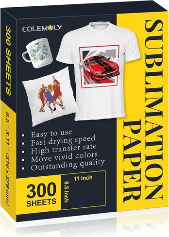 ورقة تسامي Colemoly 8.5x11 بوصة 125G ، ورقة نقل الحرارة 210 ورقة تستخدم مع الحبر النقل للتسامي الحراري وطابعات الحبر ، لقميص السيراميك ، تي شيرت البوليستر ، علبة الهاتف الخليوي in Kuwait
