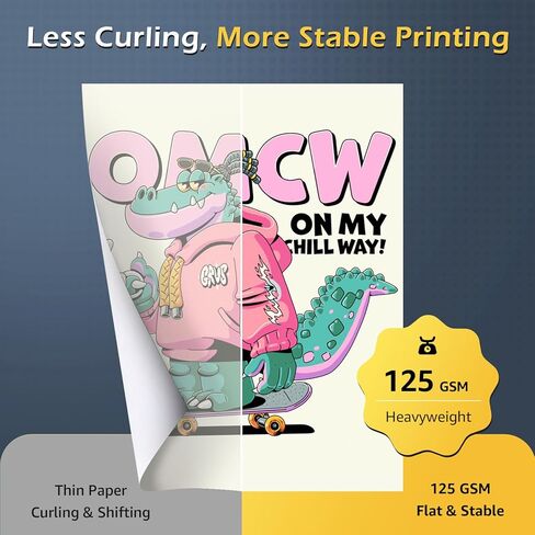 ورقة تسامي Colemoly 8.5x11 بوصة 125G ، ورقة نقل الحرارة 210 ورقة تستخدم مع الحبر النقل للتسامي الحراري وطابعات الحبر ، لقميص السيراميك ، تي شيرت البوليستر ، علبة الهاتف الخليوي in Kuwait