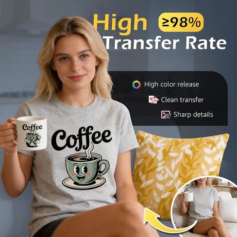 ورقة تسامي Colemoly 8.5x11 بوصة 125G ، ورقة نقل الحرارة 210 ورقة تستخدم مع الحبر النقل للتسامي الحراري وطابعات الحبر ، لقميص السيراميك ، تي شيرت البوليستر ، علبة الهاتف الخليوي in Kuwait