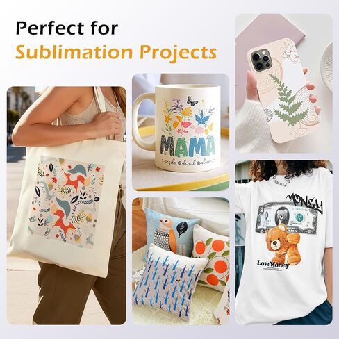 ورقة تسامي Colemoly 8.5x11 بوصة 125G ، ورقة نقل الحرارة 210 ورقة تستخدم مع الحبر النقل للتسامي الحراري وطابعات الحبر ، لقميص السيراميك ، تي شيرت البوليستر ، علبة الهاتف الخليوي in Kuwait