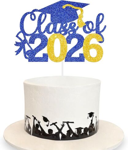 Graduation Cake Topper 2025 Grad Party Decoration Glitter Cap Diploma Food Picks Table Ideas Purple Gold in Kuwait