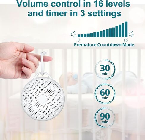 آلة ضوضاء بيضاء محمولة ، 24 صوتًا مهدئًا ، 3 إعدادات مؤقتة مع إضاءة ليلية ، هدية آلة صوتية تعمل بالبطارية الصديقة للطفل للأطفال/روضة الأطفال/النوم/اليوغا/نوم الطفل in Kuwait