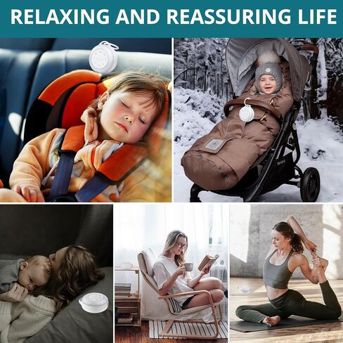 آلة ضوضاء بيضاء محمولة ، 24 صوتًا مهدئًا ، 3 إعدادات مؤقتة مع إضاءة ليلية ، هدية آلة صوتية تعمل بالبطارية الصديقة للطفل للأطفال/روضة الأطفال/النوم/اليوغا/نوم الطفل in Kuwait