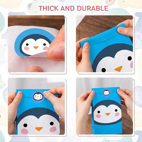 VGOODALL 36 Pack Animal Party Favor Bags with Stickers, 4.7"x 3.1"x 8.7" Paper Treat Bags for Kids Birthdays Classroom Rewards Goodie Gift Supplies in Kuwait