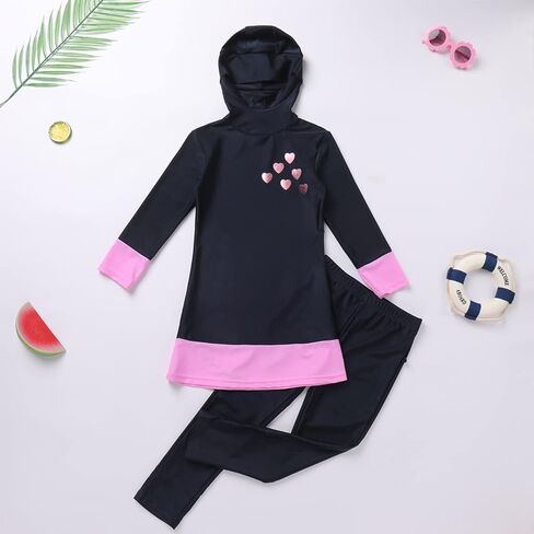 OwlFay Mu Swimsuits For Girls Kids Islamic Burkini Full Cover Hijab Top Pants Swim Costume Bathing Suit in Saudi Arabia