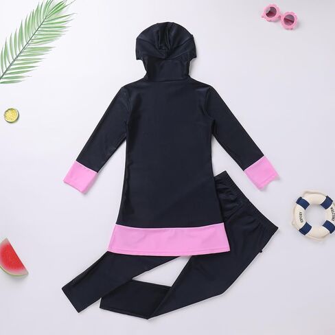 OwlFay Mu Swimsuits For Girls Kids Islamic Burkini Full Cover Hijab Top Pants Swim Costume Bathing Suit in Saudi Arabia