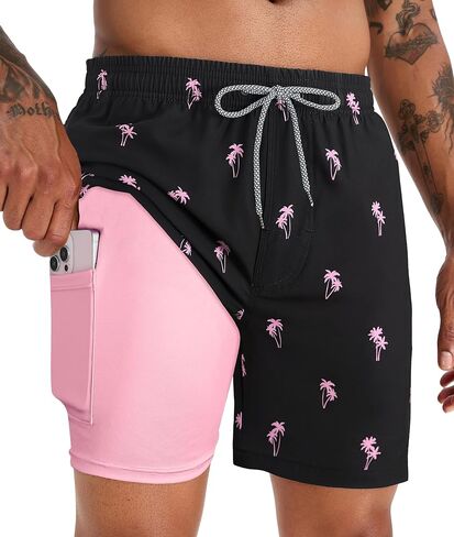 APTRO Men's Swim Trunks with Compression Liner 5.5" Bathing Suit Beach Swimsuits in Kuwait