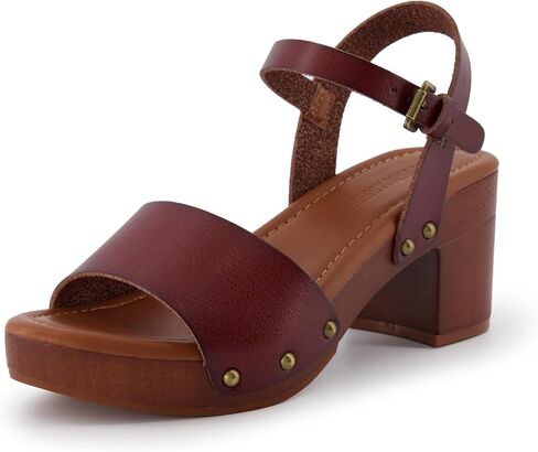 CUSHIONAIRE Women's Sloan Faux Wood Sandal +Memory Foam & LiteSole Technology -Wide Widths Available, Whisky 11 W in Kuwait
