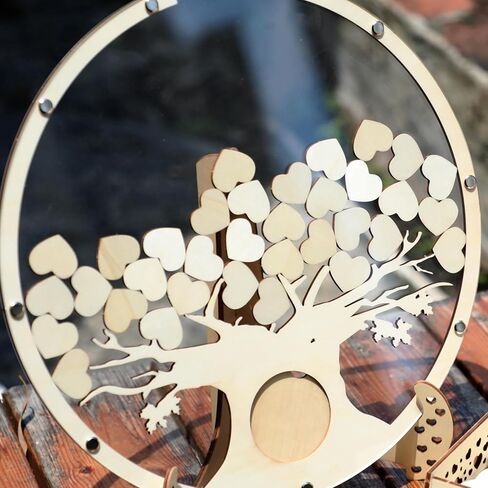 Fonder Mols Wedding Guest Book بديل مع القلم ، Rustic Boho Guest Book حفل زفاف ، Wooden Guest Book Tree of Life for Memorial Service ، أفكار فريدة من نوعها لحفل الزفاف in Kuwait