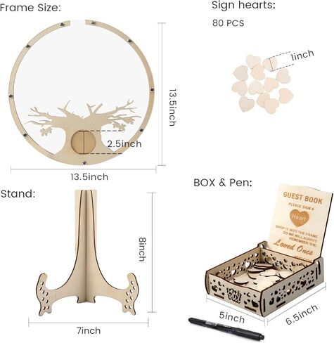 Fonder Mols Wedding Guest Book بديل مع القلم ، Rustic Boho Guest Book حفل زفاف ، Wooden Guest Book Tree of Life for Memorial Service ، أفكار فريدة من نوعها لحفل الزفاف in Kuwait