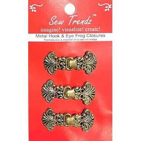 Metal Frogs Button Sew On Closures Clasp Clip Hook & Eye Fastener Sewing Renaissance Costumes Cloak Cape Jacket - Baroque Heart Spade Design- Silver- 3 Pairs/pk in Kuwait