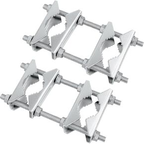 Double Antenna Mast Clamp, Mast to Mast Mount Bracket Kit with V Jaw Blocks, Heavy Duty Antenna Pole Clamp for Ham TV, CB, Security Cameras, Weather Station (2 Sets) in Kuwait