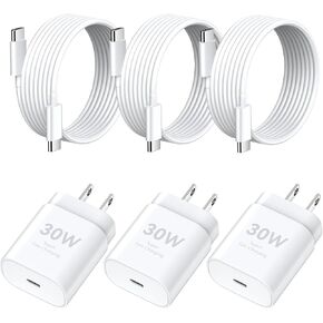 USB C iPhone 16 15 Charger Fast Charging Block, 30W iPhone 16/15 Pro Max USBC Charger with 10 FT Type C Fast Charging Long Cable Cord for iPhone 16 Pro Max/16 Pro/16e/16 Plus/15 ProMax/15Pro/15/S25/24 in Kuwait