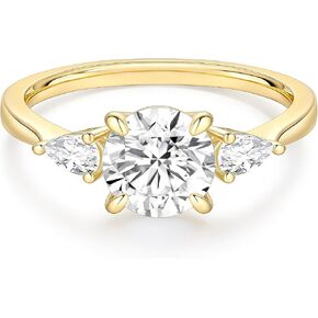 EAMTI 2CT 925 Sterling Silver Engagement Rings for Women Round Cut 3-Stone Promise Rings for Her Cubic Zirconia CZ Wedding Bands Size 3-11 in Kuwait