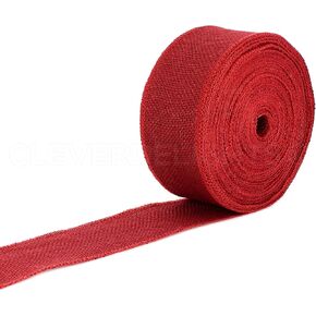 CleverDelights 2.5" Natural Burlap Ribbon - Wired Edges - 25 Yards - Jute Burlap Fabric in Kuwait