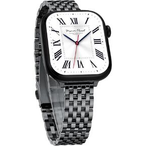 أربطة رفيعة وأنثوية لساعة Apple 10 9 8 7 6 5 4 3 2 1، أربطة ساعة معدنية أنيقة للنساء لساعة Apple 45 مم 44 مم 42 مم 41 مم 40 مم 38 مم in Kuwait