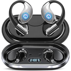 Wireless Earbuds Bluetooth Headphones 5.3 HiFi Stereo Earphones,Touch Control with LED Charging Case, IPX7 Waterproof, Deep Bass Sports Ear Buds with Built-in Mic Bone Conduction for Running in Kuwait