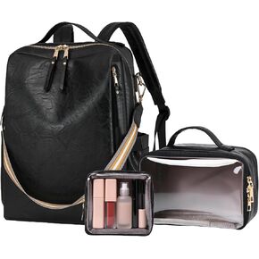 Dora & Liz Laptop Backpack for Women, Leather Travel Backpack with 15.6 Inch Laptop Compartment, College Work Computer Bag in Saudi Arabia