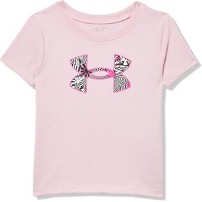 Under Armour Girls' Outdoor Short Sleeve Tee, Stylish Crew Neckline, Logo & Printed Designs in Kuwait