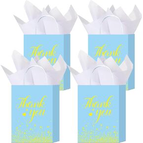 W WINTMING 20Pcs Princess Prince Party Favor Bag Blue Pink Castle Goodie Bag with Handles Butterfly Party Bag for Baby Shower Birthday Gender Reveal Party (Blue-castle) in Kuwait