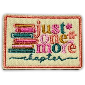 Just One More Chapter Patch 3 Inches Book Lover Reader Gifts Reading Bookish Iron On/Sew On Embroidery Fabric Applique Patches for Trucker Hats Clothes Backpack DIY Accessories Friends Mom Gifts in Kuwait