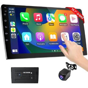 ستيريو سيارة دافعة دافعة اللاسلكي مع Apple Carplay/Android Auto ، شاشة CarPlay للسيارة ، التحكم الصوتي مع الكاميرا الاحتياطية ، Bluetooth ، التنقل ، رابط المرآة (10.1 بوصة) in Kuwait