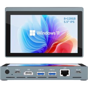 Mini PC, 12th Gen Alder Lake- N100(up to 3.4GHz), 16GB RAM 512GB eMMC, Fanless Mini Desktop, Type-C 3.1, Dual LAN 2.5G Ethernet, Dual Display 4K 60Hz, WiFi BT 5.2 for Business Home Office in Kuwait