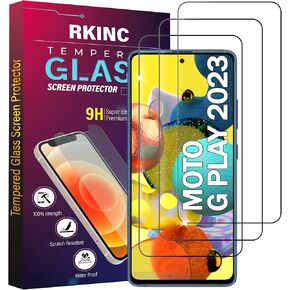 RKINC Screen Protector [4-Pack] for Motorola Moto G play 2021, Tempered Glass Film Screen Protector, 0.33mm [LifetimeWarranty][Anti-Scratch][Anti-Shatter][Bubble-Free] in Saudi Arabia