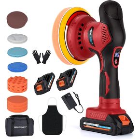 ملمع عازلة السيارة، 1600 وات 7/6 بوصة ملمع شمعي عازل دوار، ملمع عازلة السيارة مع 8 سرعات متغيرة، مجموعة تلميع عازلة عشوائية، مقبض قابل للفصل للسيارة والقارب والتلميع وإزالة الشعر بالشمع in Kuwait