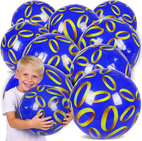 Scione 12 Pack 16 inccer Balls ، كرات الشاطئ الكبيرة للأطفال ، كرات حمام السباحة لحمام السباحة لحوض السباحة ، مستلزمات زخارف موضوعات في هاواي ، ألعاب شاطئية قابلة للنفخ لحفلات الصيف in Kuwait