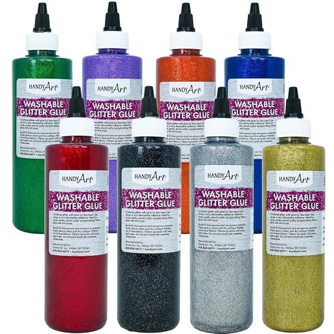 Handy Art Washable Glitter Glue 8 ounce, Silver in Saudi Arabia