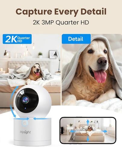 K09 Camera, 2K Indoor Security Camera for Home Security, Work with [5G & 2.4G] WiFi in Kuwait