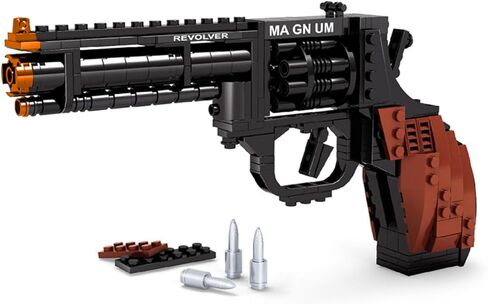 1:1 Revolver Building Blocks Gun Sets - 428 PCS Model Guns Collection Toy Building Bricks Sniper Set Shootable - Simulation Militarily Toy Lovers for Kids and Adults Gift in Kuwait