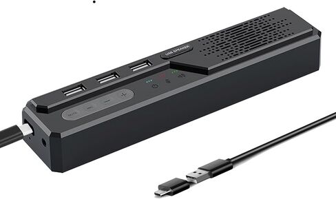 3 in 1 USB Computer Speaker with Microphone, PC Laptop Desktop Conference Speaker with Mic for Smart Home Office and Online Study，360 Degree Enhanced Voice Pickup, Noise Reduction (Classic) in Kuwait