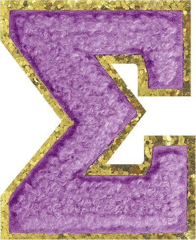 Rho Iron on Greek Letter Patches Glitter Gold Chenille Letters Greek Greek Hompts Patches Letter Letter for Clothing Hats REARTER APERAN in Kuwait