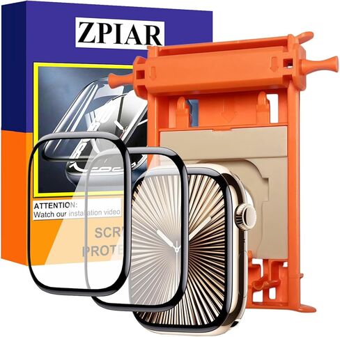 ZPIAR 2 Pack for Apple Watch SE Series 6/5/4 40mm Tempered Glass Screen Protector,Full Coverage Bubble Free Anti-Scratch HD Waterproof Film for iwatch SE Series 6/5/4 (40mm Black) in Kuwait