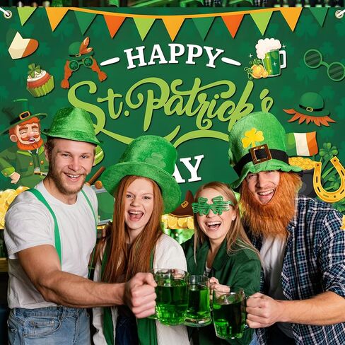 yquqwn St Patrick's Banner Banner Backdrop Happy St Patricks Banner St Patricks يوم خلفية للتصوير الفوتوغرافي St Patricks Day Decorations Saint Patricks Day Banner for Shamrock Decorations 5 × 3ft in Kuwait