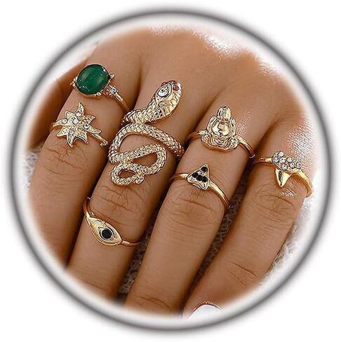 YOOESTORES82 Gold Boho Ring Sets Stackable Knuckle Ring Vintage Snake Finger Rings Set Stacking Joint Midi Trendy Rings Sets for Women Girls in Kuwait