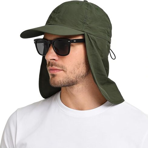 قبعة بيسبول للجنسين من EINSKEY مع غطاء للرقبة، قبعة رياضية مقاومة للماء وقابلة للتعبئة للجولف والحديقة والسفاري والمشي لمسافات طويلة وصيد الأسماك والجري in Kuwait