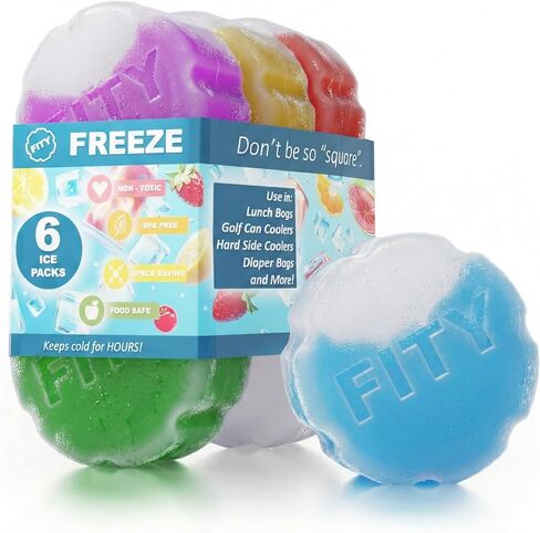 FITY Freeze The 6 Pack - A Space Saving Freezable Ice Pack use w/Lunch Boxes, Diaper Bags, Sore Muscles, 16oz can Cooler tumblers, Beach Bags, Coolers, and More. in Saudi Arabia