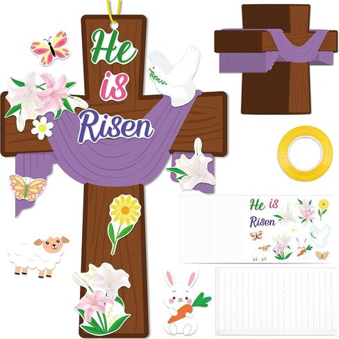 80Unclekimby 36pcs عيد الفصح الحرف للأطفال ، وهو يصنع يسوعك الخاص بك قيامة يسوع عبر الزخارف الشنق in Kuwait